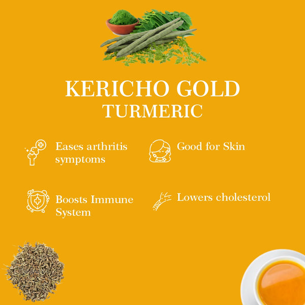 Green Tea, Turmeric, Moringa, Lemongrass and Anise.